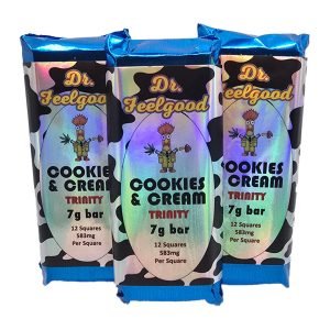 Dr. FeelGood Cookies and Cream Milchschokolade Psilocybin Trinity Bar